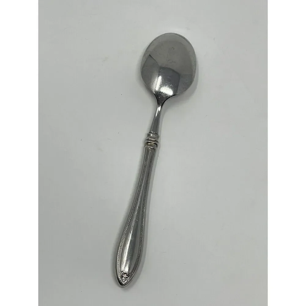 Oneida SHERATON Stainless Heirloom CUBE Glossy Place Dinner Soup Spoon 7 1/8”